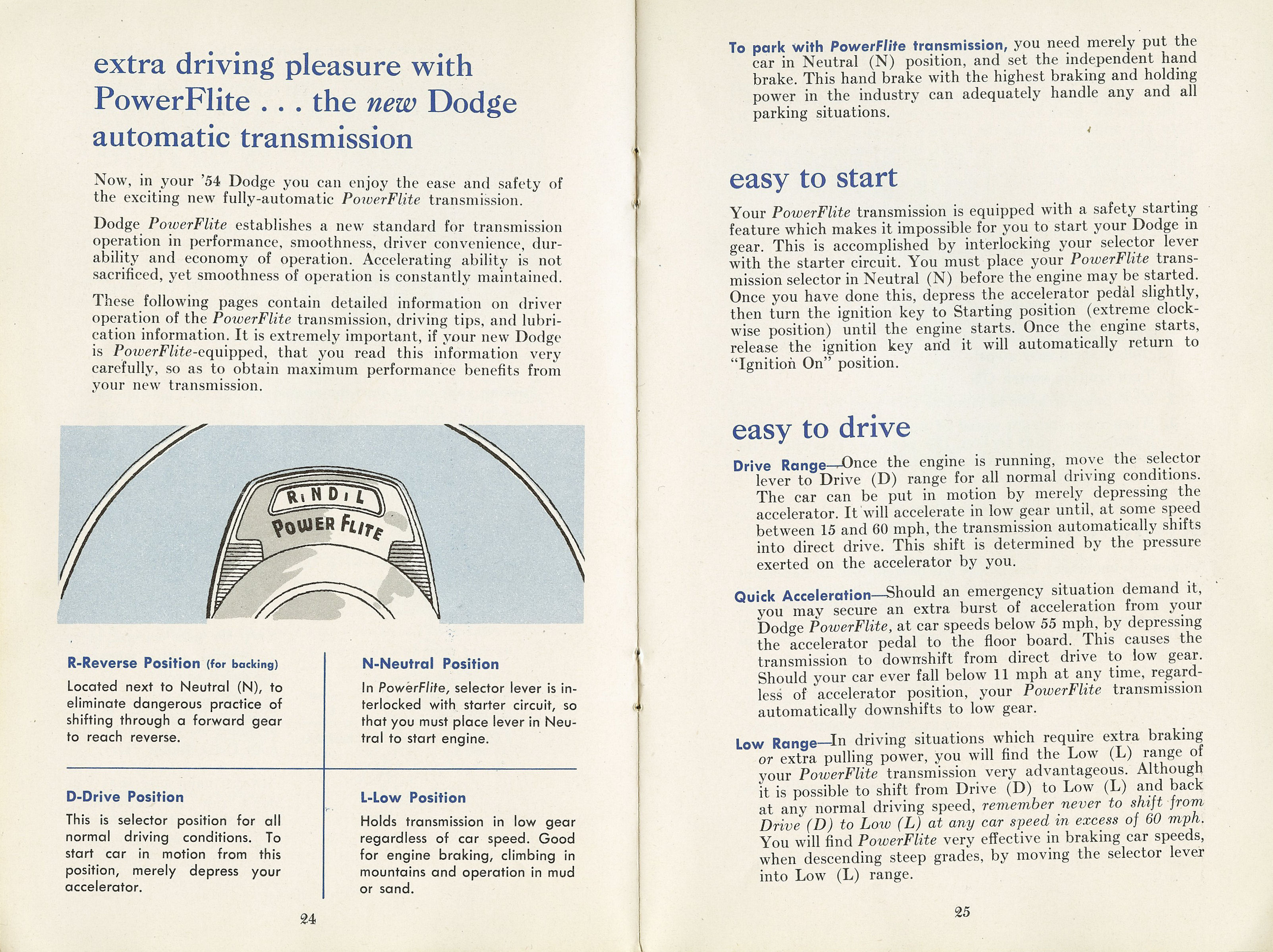 1954 Dodge Car Owners Manual Page 3
